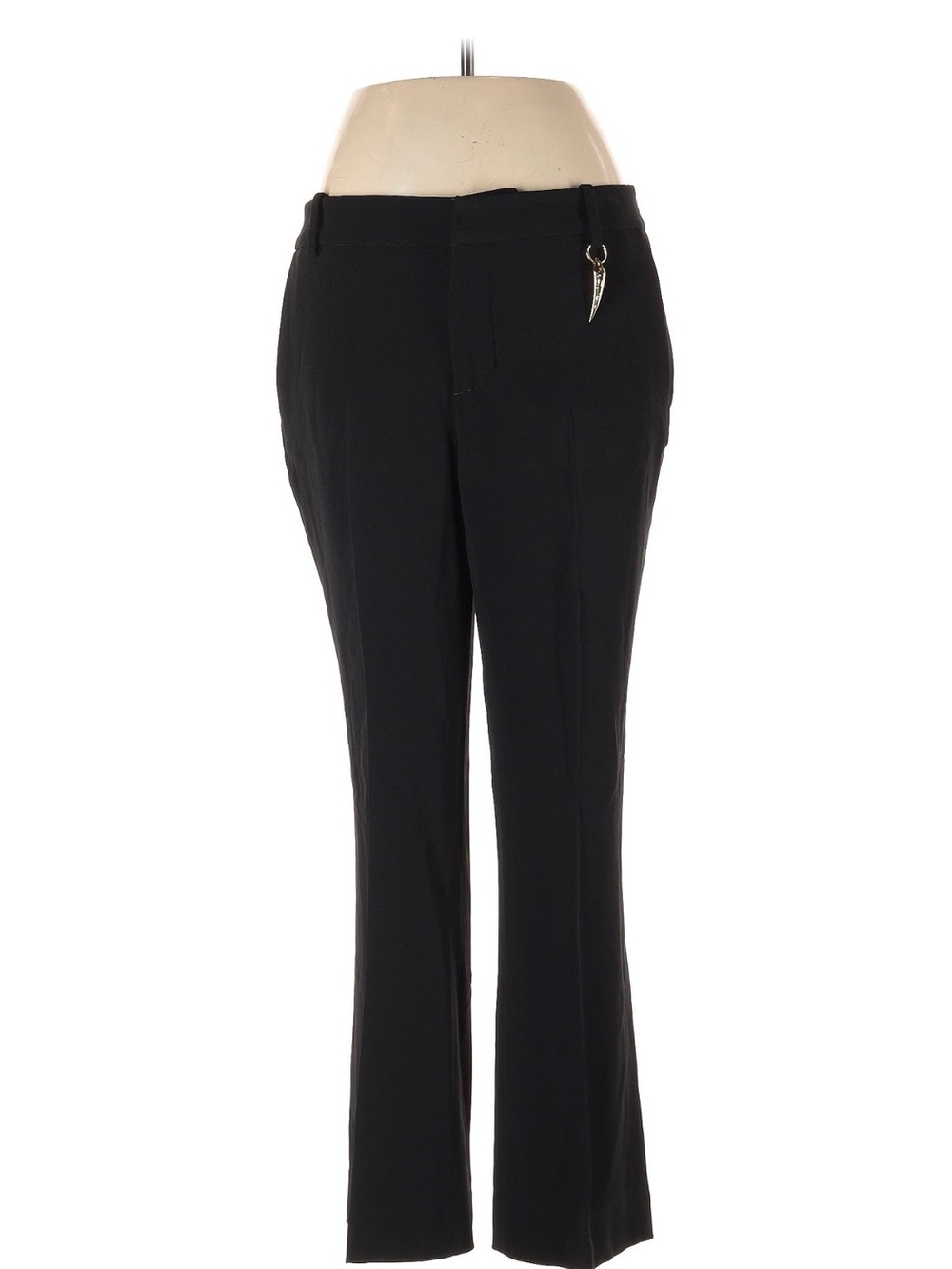Roberto Cavalli Black Straight-Leg Dress Pants with Signature Charm